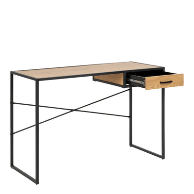 Seaford Office Desk in Wild Oak & Black