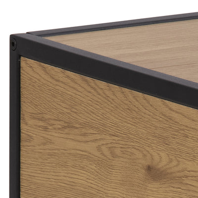 Seaford Bedside Table with 1 Drawer in Black & Oak – FTG, view 7