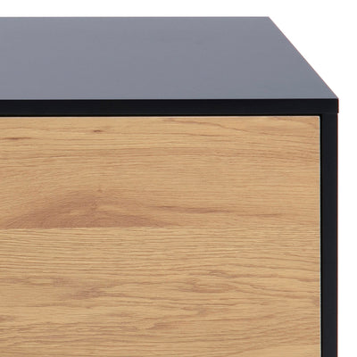 Seaford TV Unit 2 Doors 1 Drawer in Black & Oak – FTG, view 6