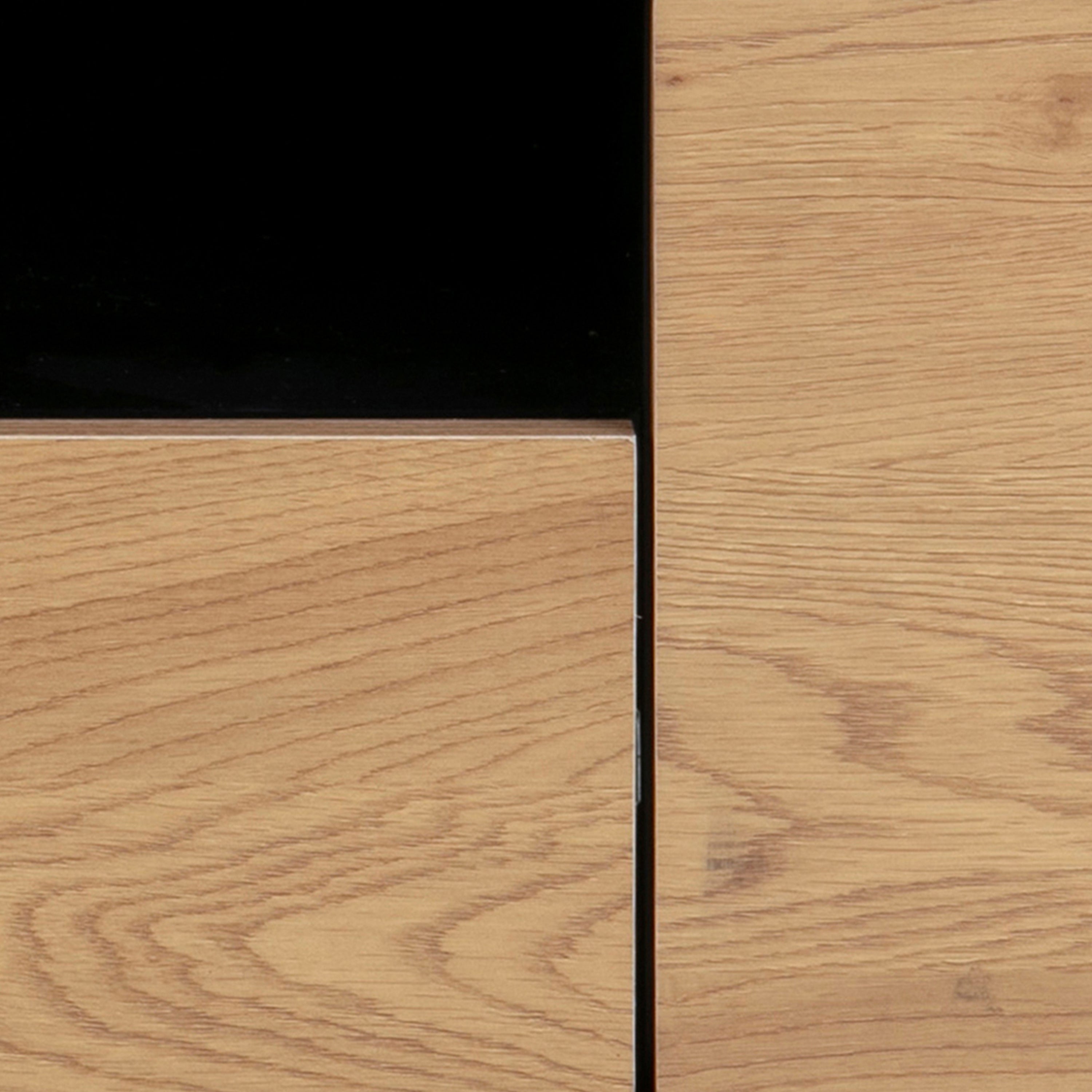 Seaford TV Unit 2 Doors 1 Drawer in Black & Oak – FTG, view 7