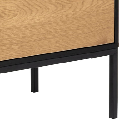 Seaford 1 Door 3 Drawer Small Sideboard in Black & Oak – FTG, view 10