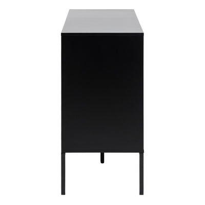 Seaford 1 Door 3 Drawer Small Sideboard in Black & Oak – FTG, view 3