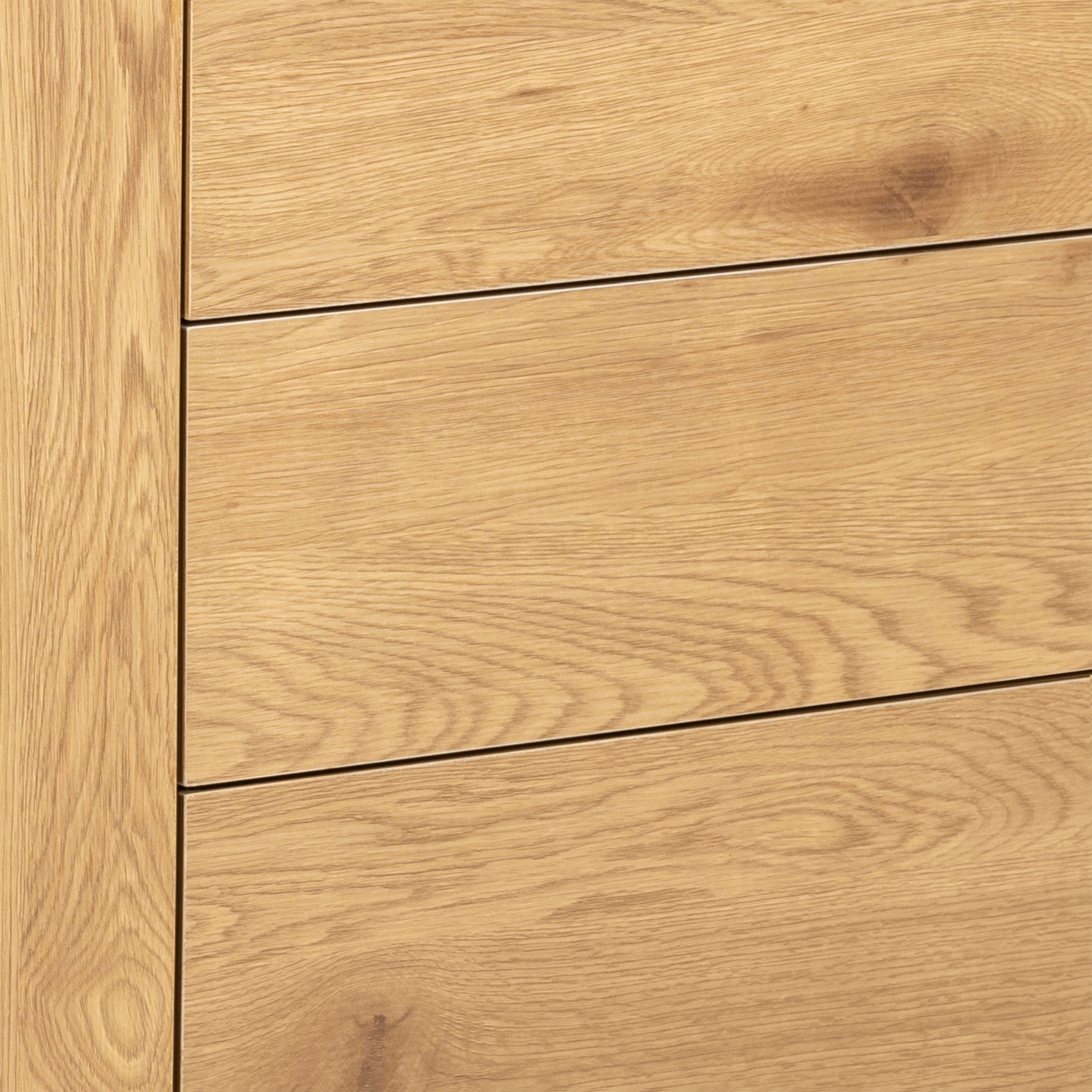 Seaford 1 Door 3 Drawer Small Sideboard in Black & Oak – FTG, view 9