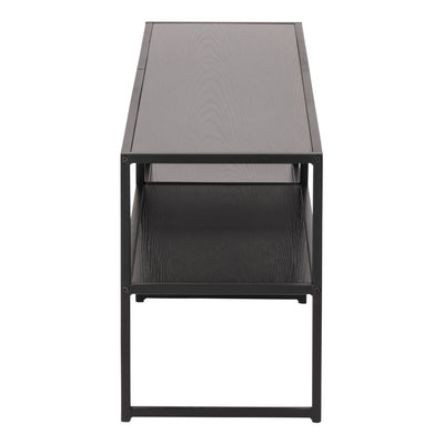 Seaford Black Metal Open TV Unit with 3 Black Shelves – FTG, view 3
