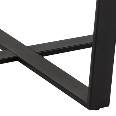 Amble Round Dining Table with Brown Marble Melamine Top & Black Legs – FTG, view 7