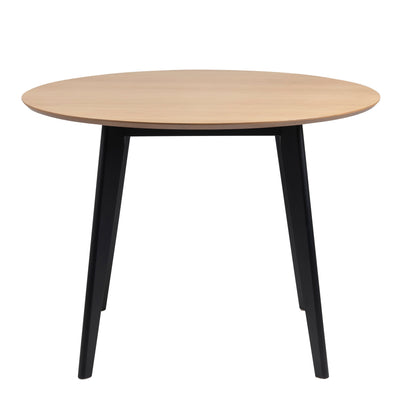 Roxby Round Dining Table in Oak & Black – FTG, view 2