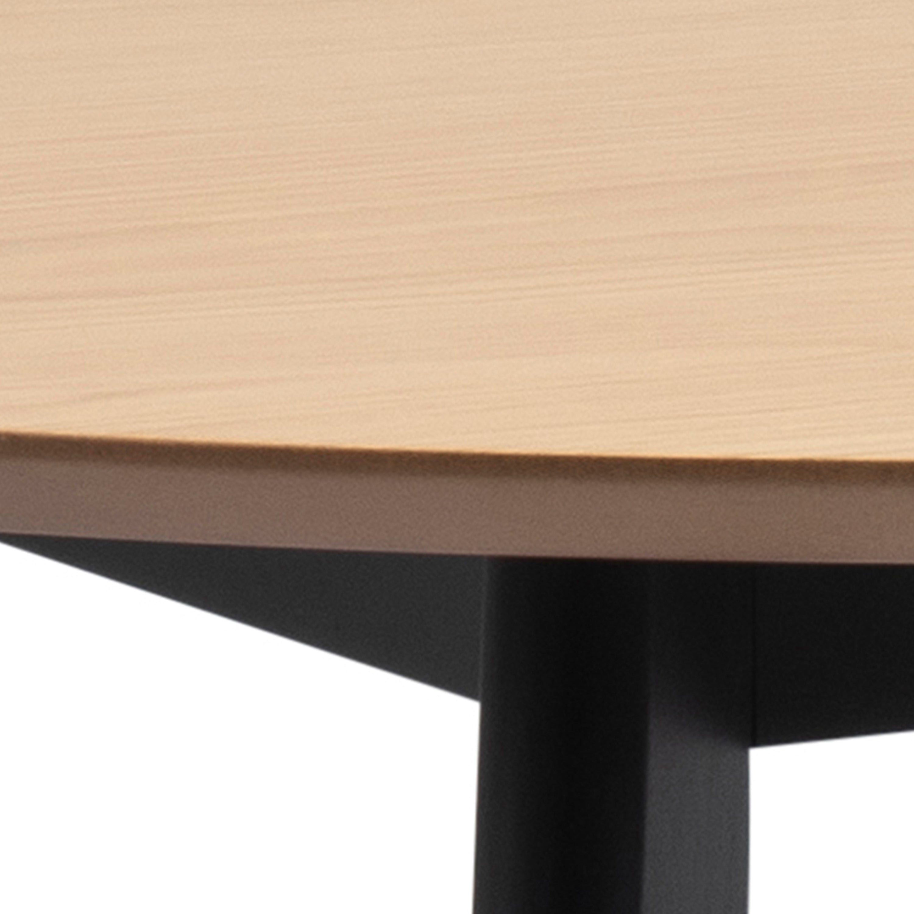 Roxby Round Dining Table in Oak & Black – FTG, view 5