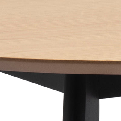 Roxby Round Dining Table in Oak & Black – FTG, view 5