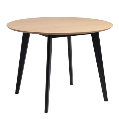 Roxby Round Dining Table in Oak & Black Included 4 Roxby Dining Chairs in Black and Oak – FTG, view 2