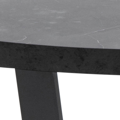 Amble Round Coffee Table with Black Marble Melamine Top & Black Legs – FTG, view 6