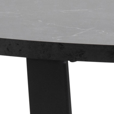 Amble Round Dining Table with Black Marble Melamine Top & Black Legs – FTG, view 9