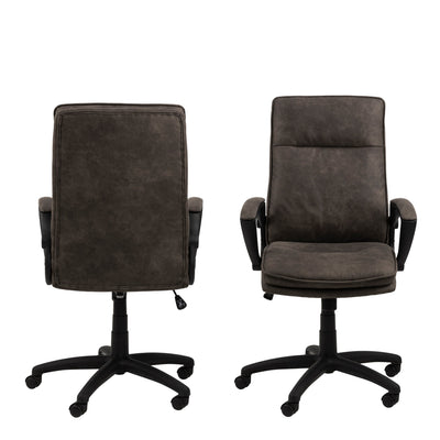 Brad Swivel Desk Chair with Armrest in Black – FTG, view 2
