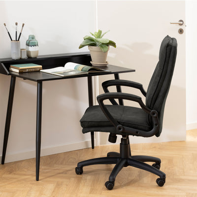 Brad Swivel Desk Chair with Armrest in Black – FTG, view 6