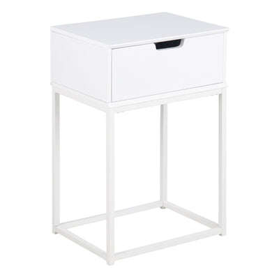 Mitra 1 Drawer Bedside Table in White – FTG