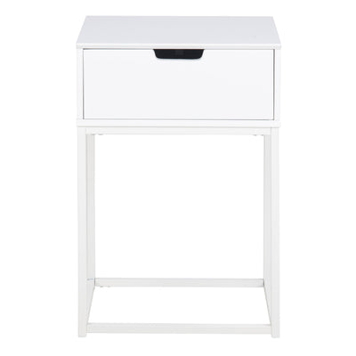 Mitra 1 Drawer Bedside Table in White – FTG, view 2