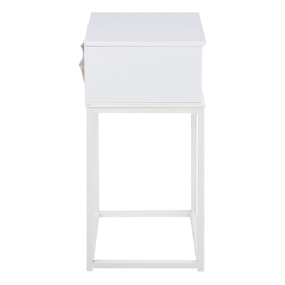 Mitra 1 Drawer Bedside Table in White – FTG, view 3