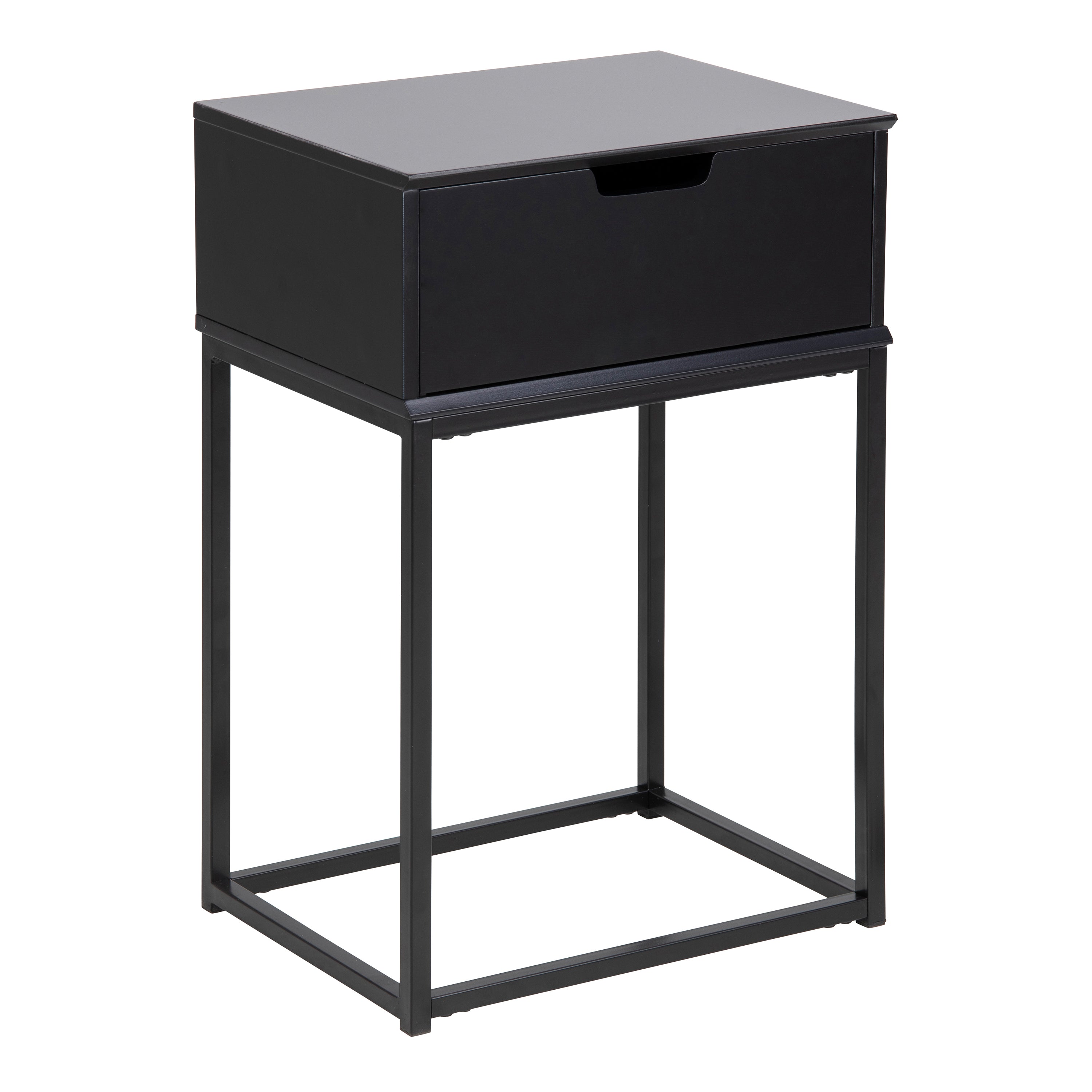 Mitra 1 Drawer Bedside Table in Black – FTG