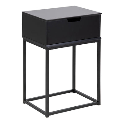 Mitra 1 Drawer Bedside Table in Black – FTG