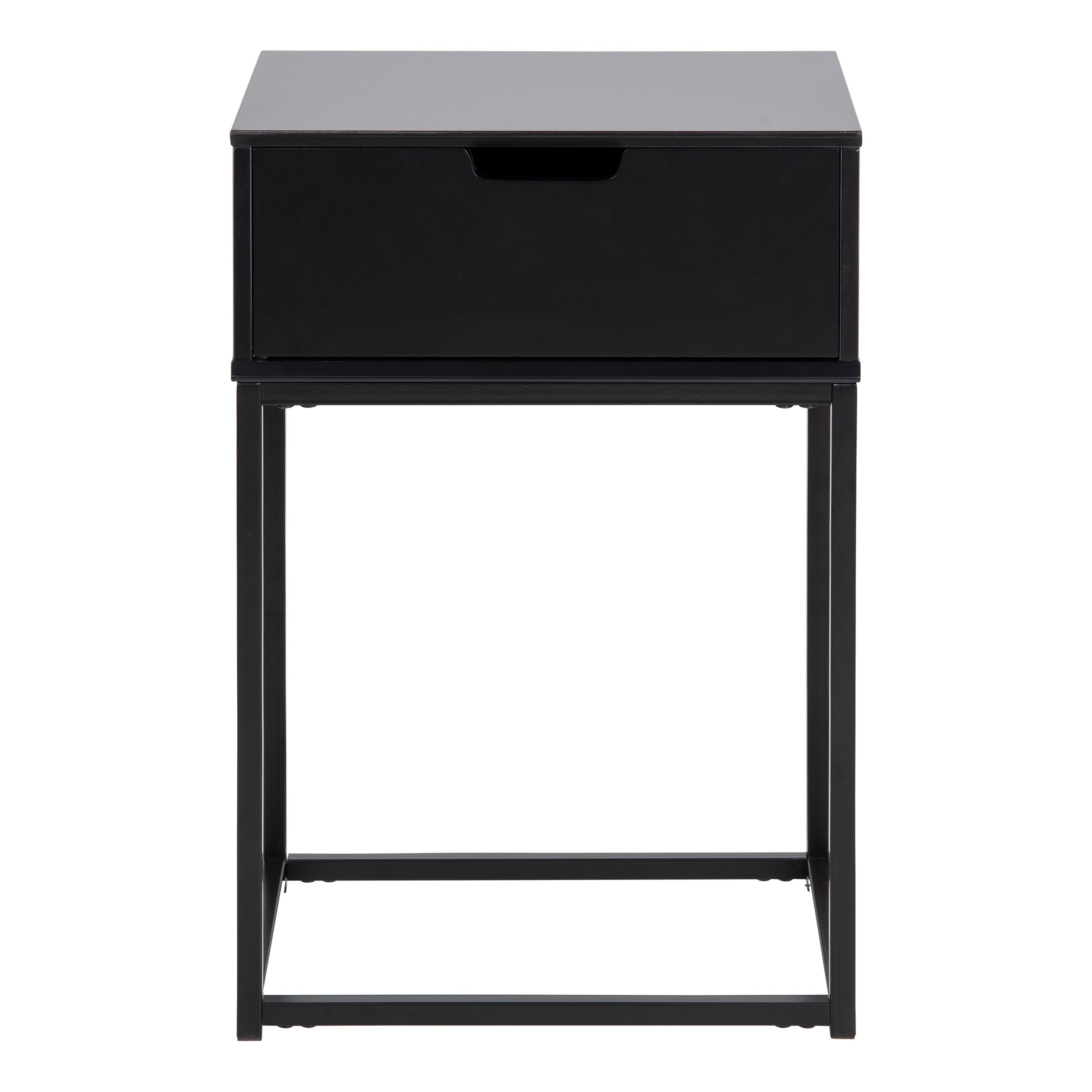 Mitra 1 Drawer Bedside Table in Black – FTG, view 2