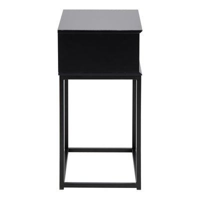 Mitra 1 Drawer Bedside Table in Black – FTG, view 3