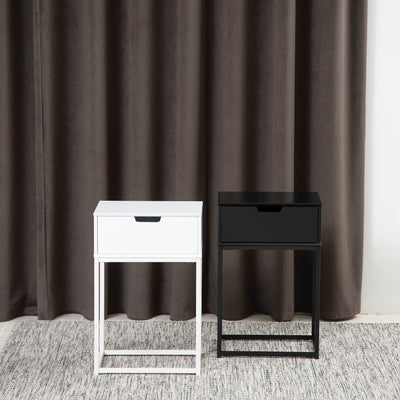 Mitra 1 Drawer Bedside Table in Black – FTG, view 6