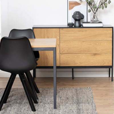 Seaford Dining Table in Black & Oak – FTG, view 5