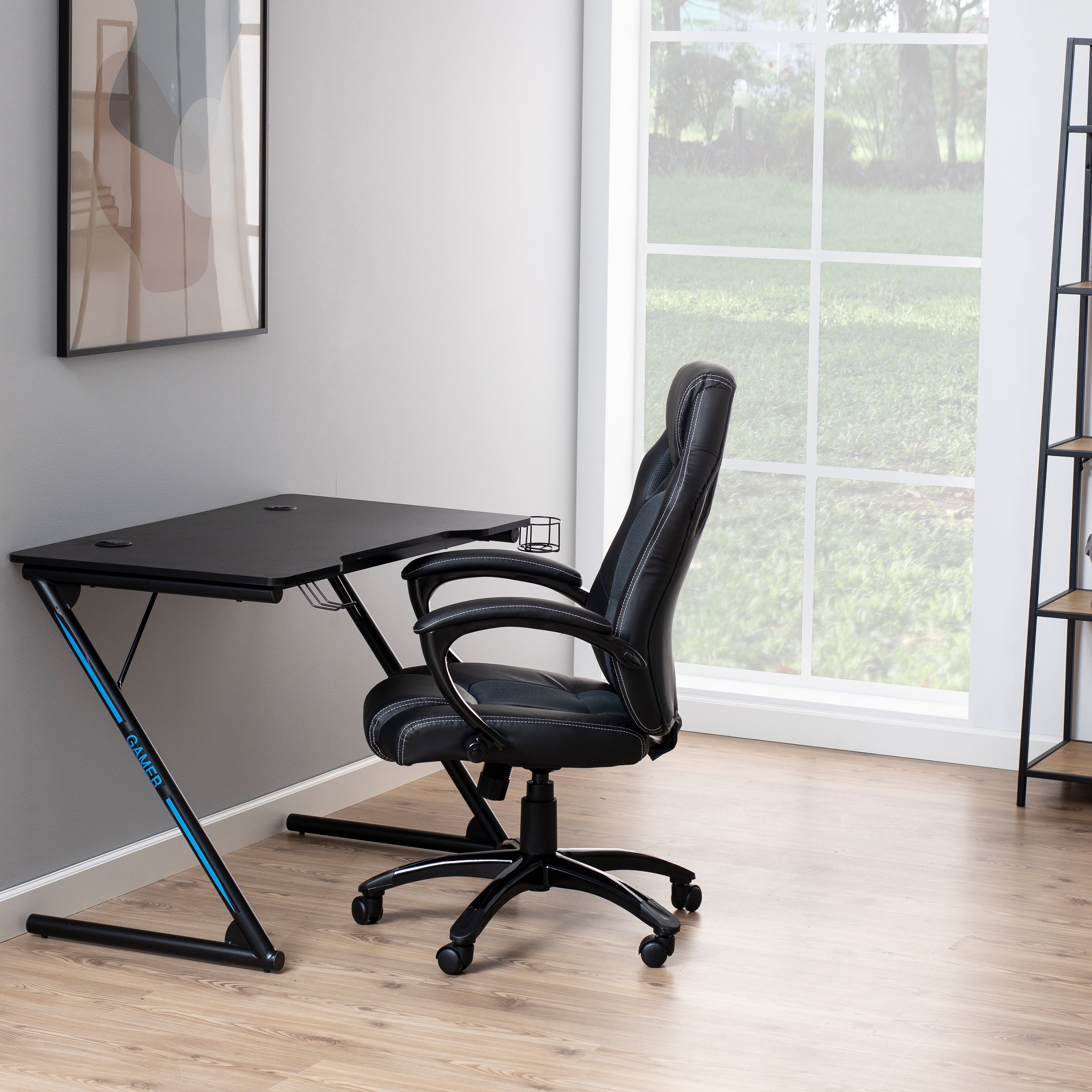 Trooper Gaming Desk in Black – FTG, view 4