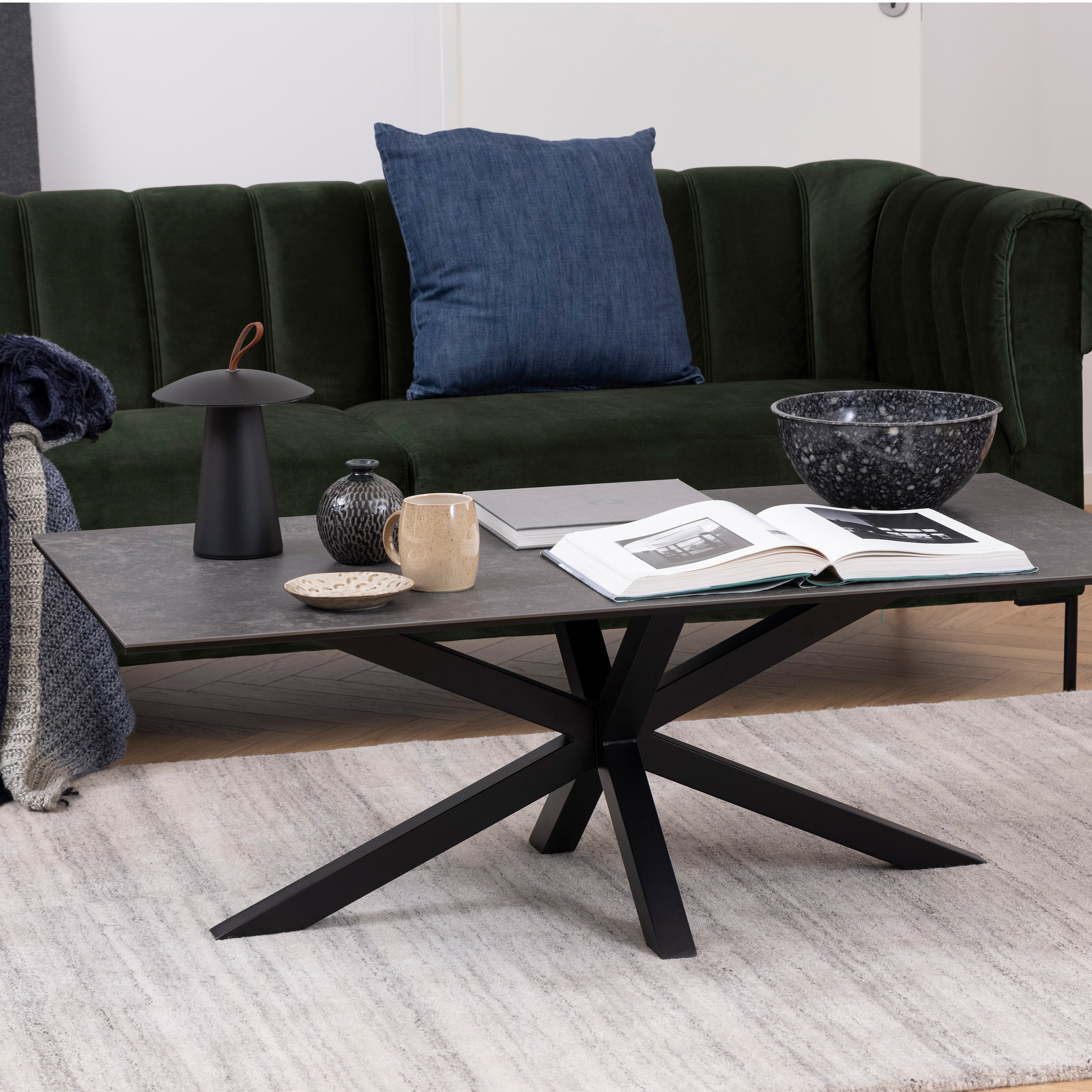 Heaven Ceramic Coffee Table in Black – FTG, view 3
