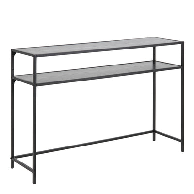 Seaford Black Metal Console Table with Black Top – FTG