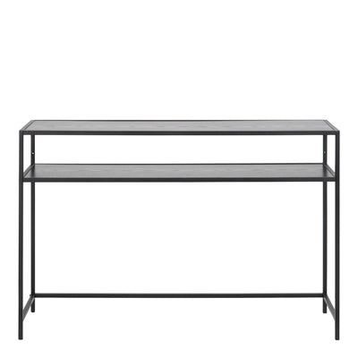 Seaford Black Metal Console Table with Black Top – FTG, view 2