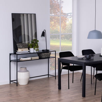Seaford Black Metal Console Table with Black Top – FTG, view 4