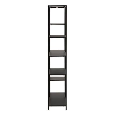 Newcastle Asymmetrical Bookcase with 6 Shelves in Matt Black – FTG, view 3