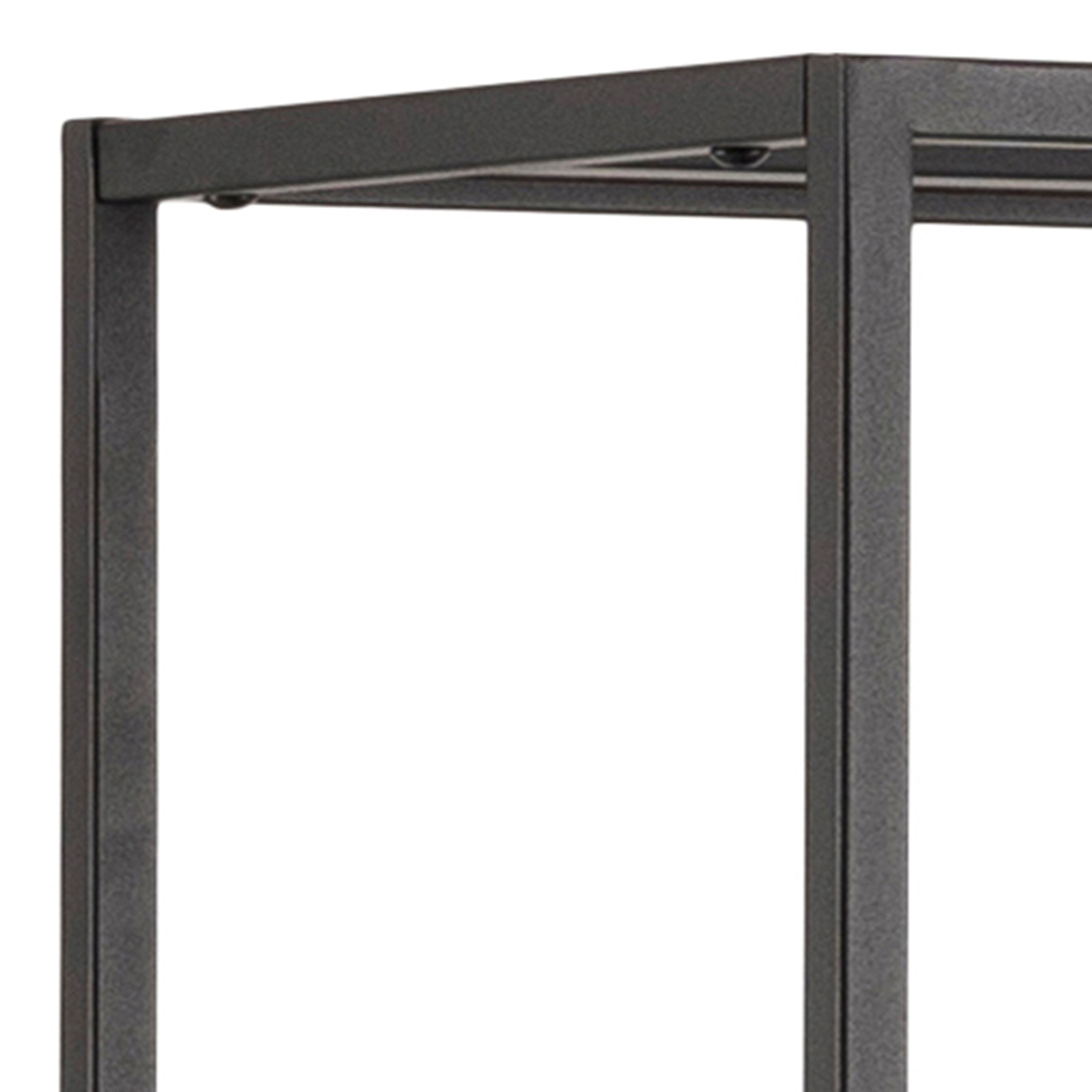 Newcastle Asymmetrical Bookcase with 6 Shelves in Matt Black – FTG, view 7