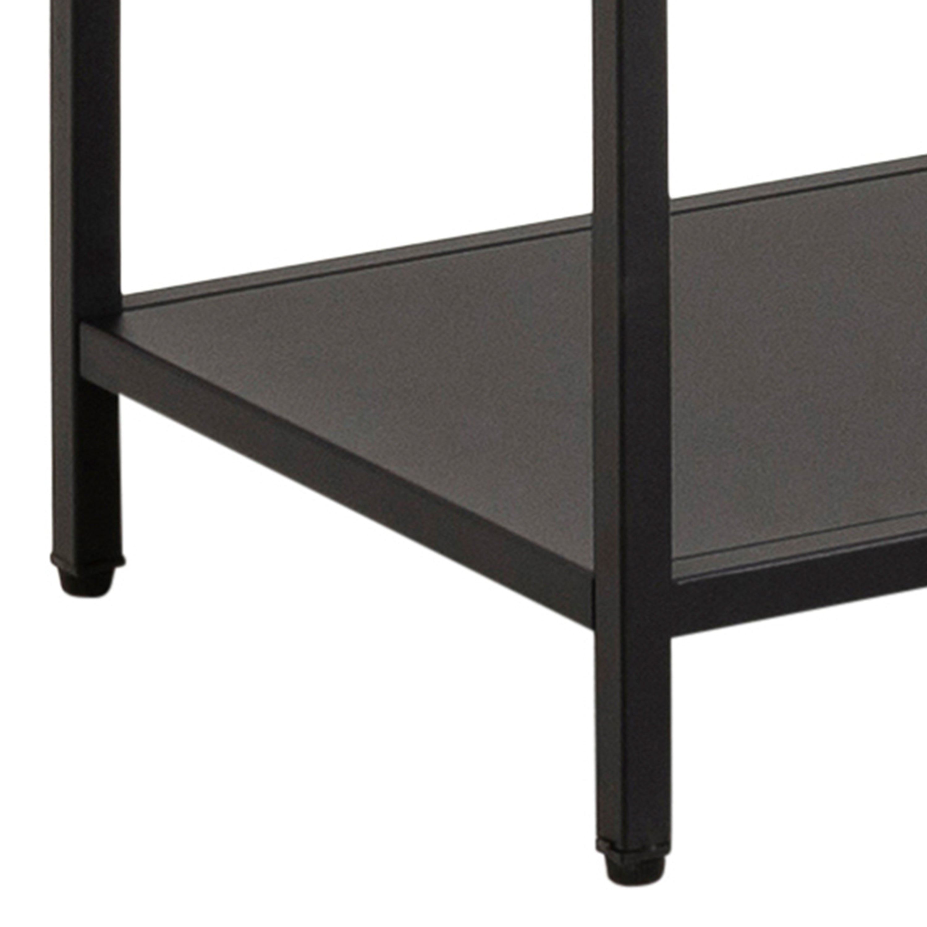 Newcastle Asymmetrical Bookcase with 6 Shelves in Matt Black – FTG, view 9