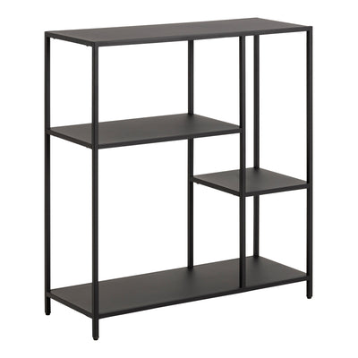 Newcastle Asymmetrical Bookcase with 3 Shelves in Matt Black – FTG