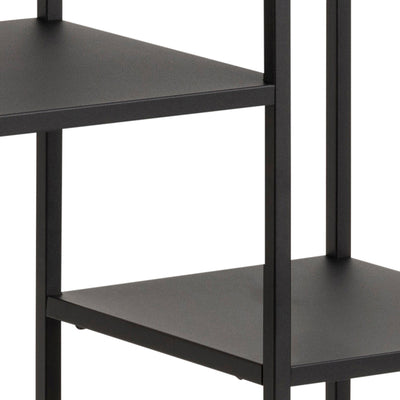 Newcastle Asymmetrical Bookcase with 3 Shelves in Matt Black – FTG, view 2