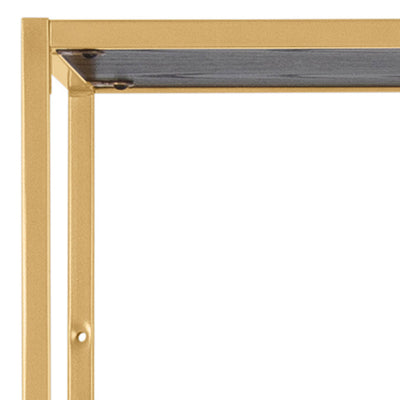 Seaford Tall Gold Metal Bookcase with 5 Black Shelves – FTG, view 5