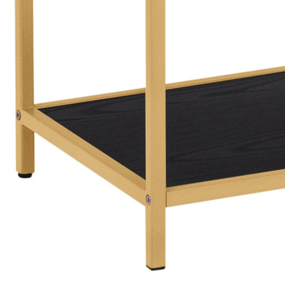 Seaford Tall Gold Metal Bookcase with 5 Black Shelves – FTG, view 7
