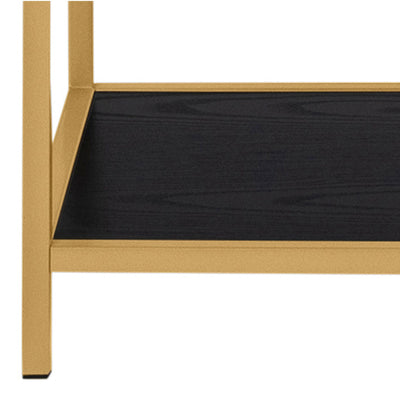 Seaford Tall Gold Metal Bookcase with 5 Black Shelves – FTG, view 8
