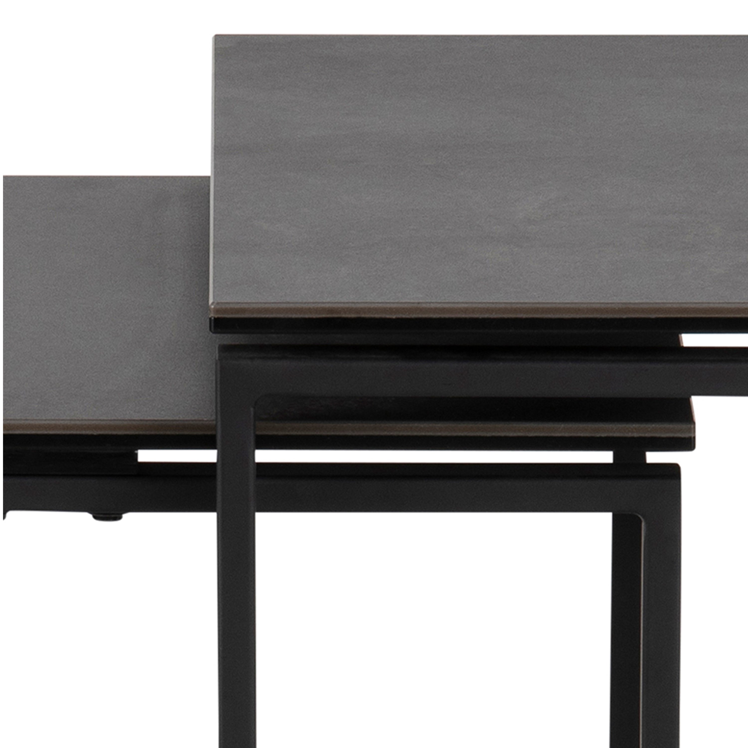 Katrine Ceramic Nest of Tables in Black Set of 3 – FTG, view 7