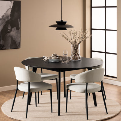 Roxby Round Dining Table in Black 140x76cm – FTG, view 3