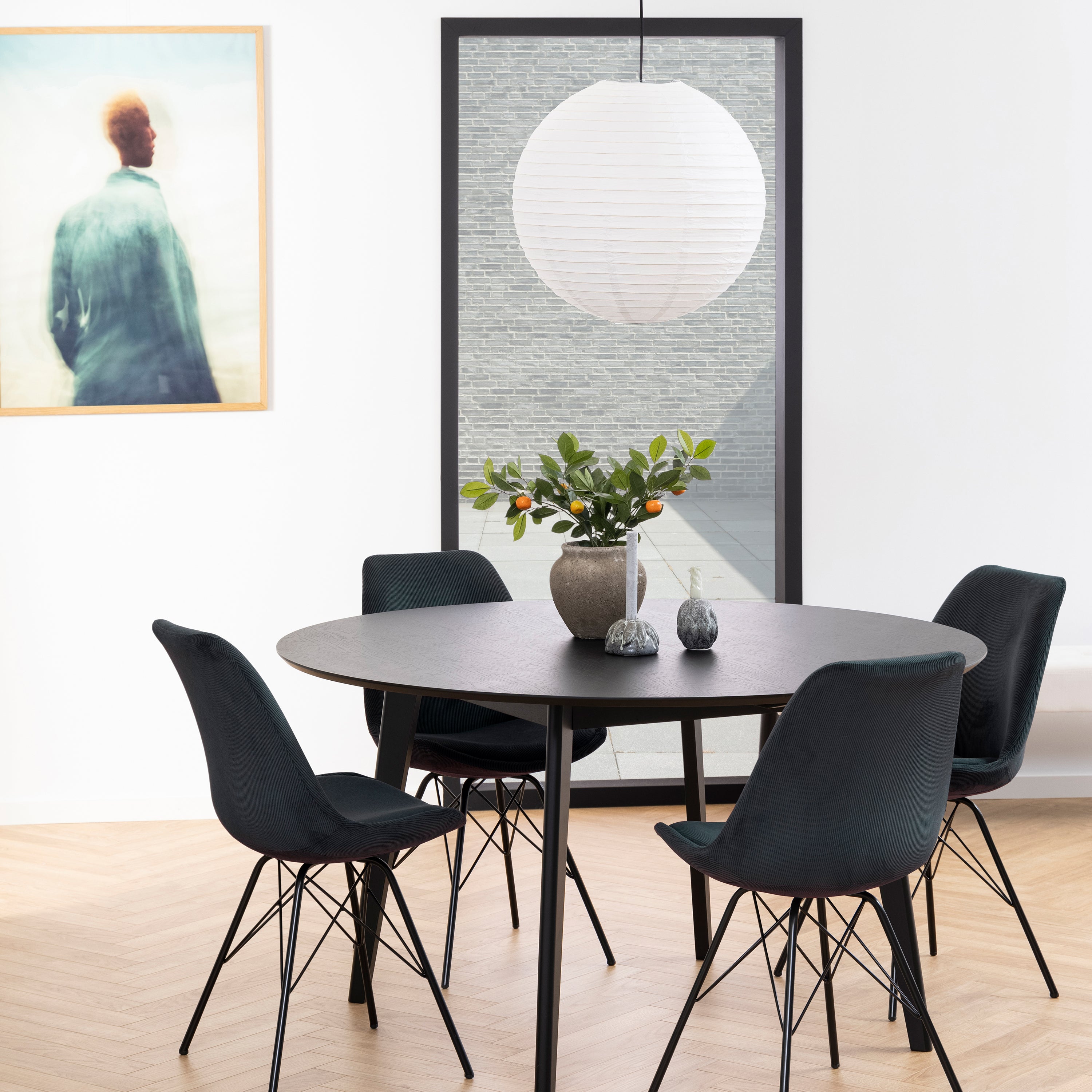 Roxby Round Dining Table in Black 140x76cm – FTG, view 4