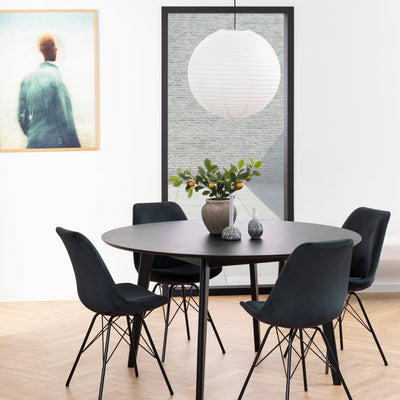 Roxby Round Dining Table in Black 140x76cm – FTG, view 4