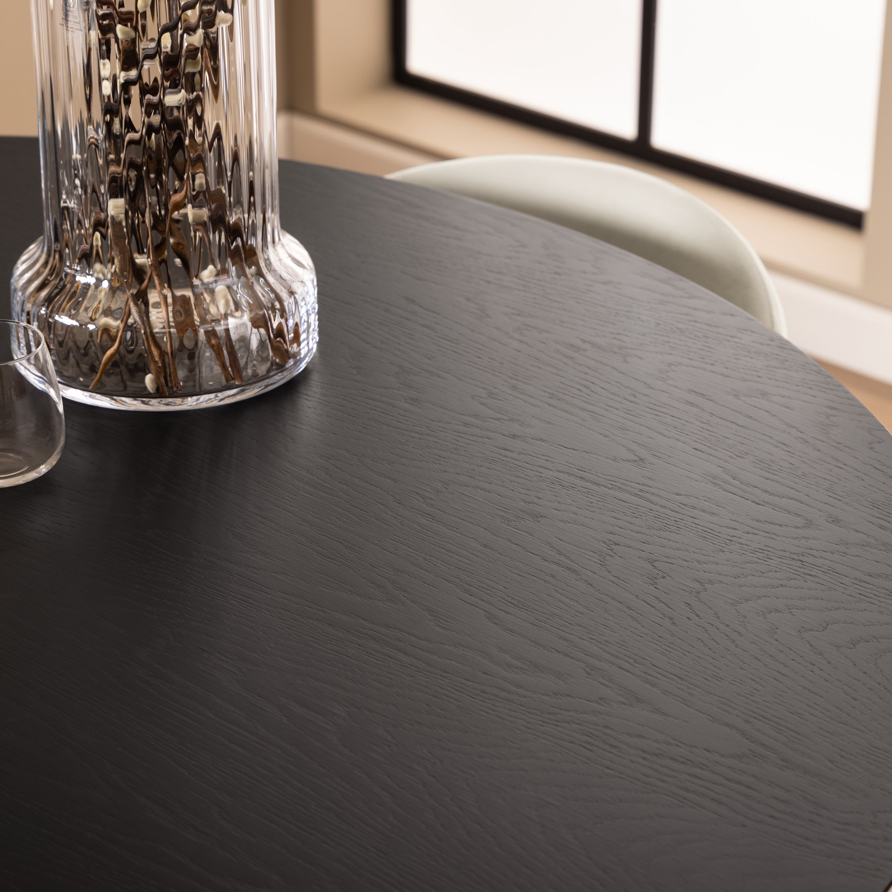 Roxby Round Dining Table in Black 140x76cm – FTG, view 7