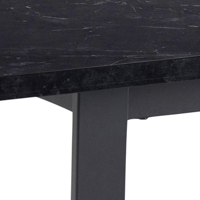 Amble Dining Table with Black Marble Melamine Top & Black Legs – FTG, view 10