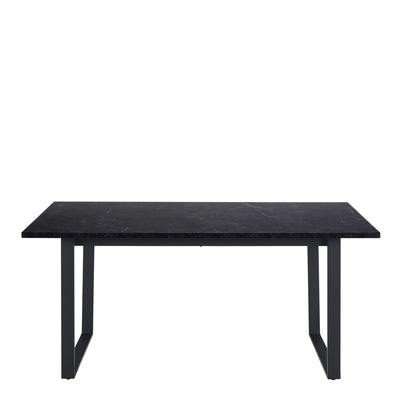 Amble Dining Table with Black Marble Melamine Top & Black Legs – FTG, view 2