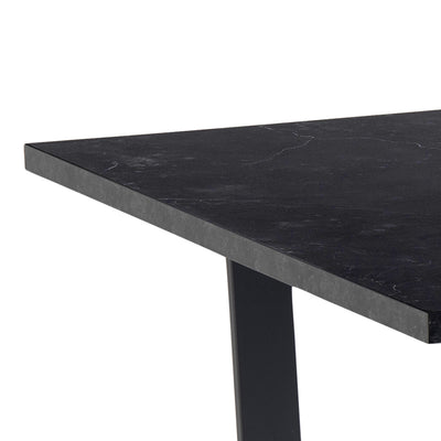 Amble Dining Table with Black Marble Melamine Top & Black Legs – FTG, view 7