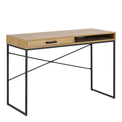 Seaford Office Desk with 1 Drawer in Oak – FTG