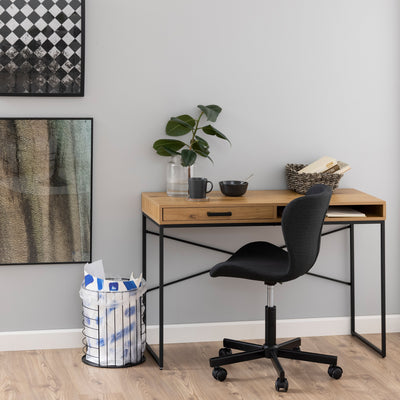 Seaford Office Desk with 1 Drawer in Oak – FTG, view 6