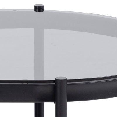 Bayonne Oval Coffee Table with Smoked Glass Top – FTG, view 9